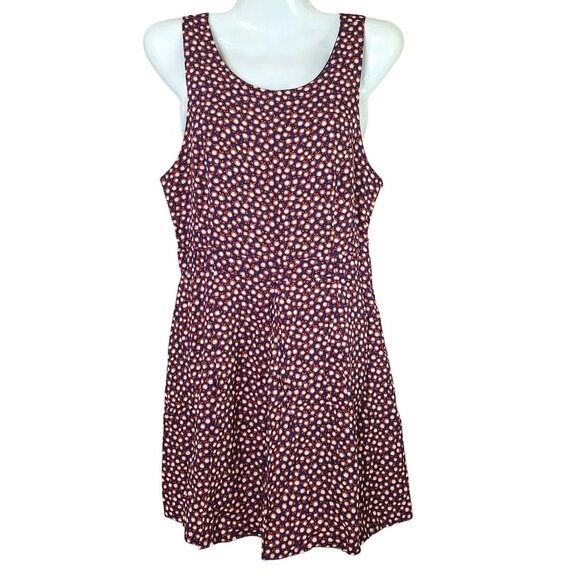 I Love H81 Dresses & Skirts - I Love H81 Womens SM Sleeveless Apple Polka Dot Print Dress Blue Red Rayon Lined